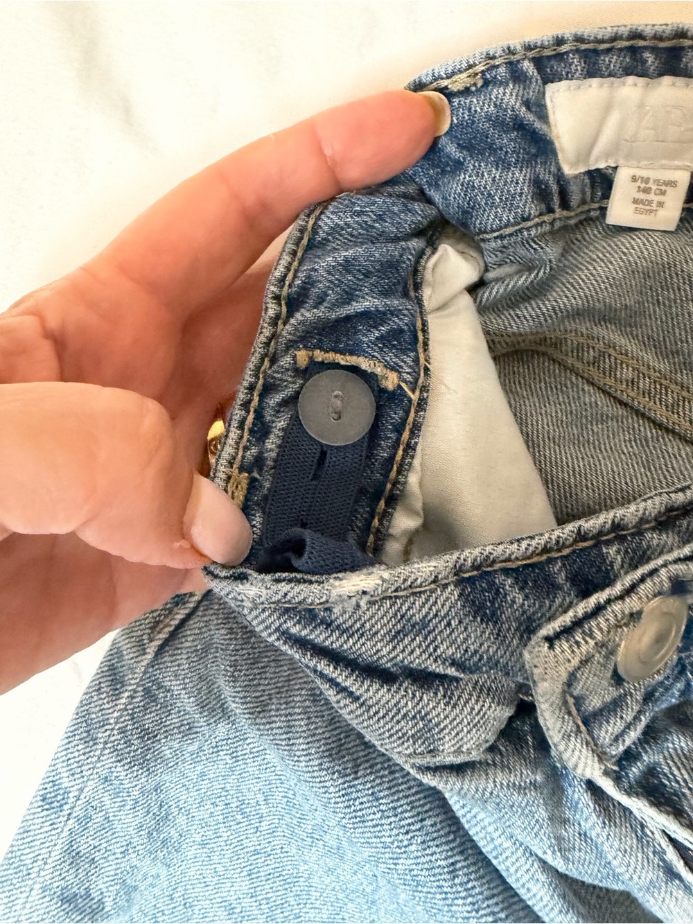 Zara Light Blue Kids Jeans with Cherry Cuff - Picture 3 of 3